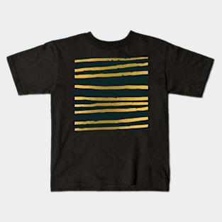 Golden stripes Pattern Kids T-Shirt